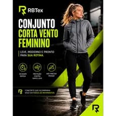 Conjunto Jaqueta Corta-Vento Impermeável Feminina com Calça Jogger Toque Macio - Proteção Antí Odor