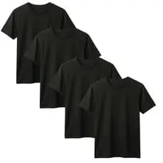 KIT 4 Camiseta Básica Masculina Lisa 100% Algodão 30.1 Manga Curta Acabamento Premium