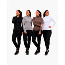 Jaqueta Feminina Esportiva Fitness Alta Performance Zíper Treino Com Dedal Slim Fit Academia Casaquinho UV50+
