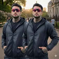 Kit 2 Corta Vento Preto Jaqueta Masculino Gola Alta Capuz Academia Treino Trilha