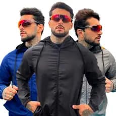 Jaqueta Corta Vento Masculino Resistente A Água Com Capuz