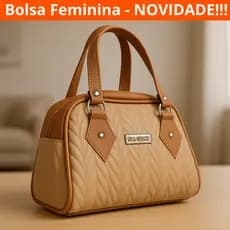 Bolsa Feminina de Mão Elegante Estruturada em Couro Sintético Pequena e Design Sofisticado