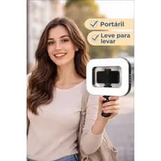Ring Light Retangular LED com Suporte para Celular (ou Selfie Square Light).