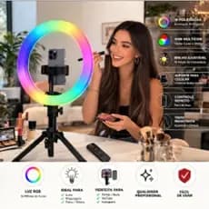 Ring Light LED RGB com Suporte para Smartphone