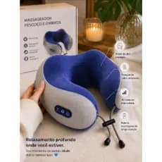 Travesseiro Massageador de Pescoço com Aquecimento – Recarregável