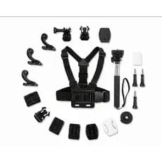 Kit de Acessórios para Câmera de Ação – Peitoral, Bastão Selfie e Suportes (Compatível com GoPro e Similares)
