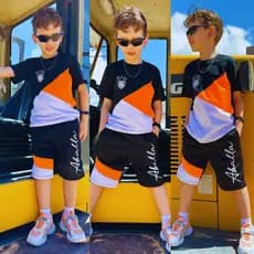 Conjunto Infanto Juvenil Menino Blogueirinho Blusa e Bermuda Tendência