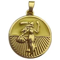 Pingente Oxum Orixá banhado a Ouro 18k Umbanda Candomblé