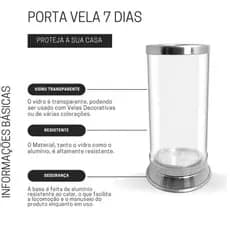 Suporte Para Vela De 7 dias Vidro Protetor de Vela Castiçal Transparente