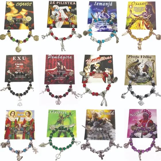 Pulseira De Orixás Entidade Umbanda Candomblé c/ Pingentes de metal  - Promoção