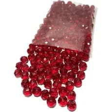200 contas cristal 8mm Vermelho Transparente guia umbanda candomblé