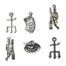Kit 6 Pingentes Entidade Orixás - Zé Pilintra Prata para guias, pulseiras, colares, artesanatos | Umbanda Candomblé