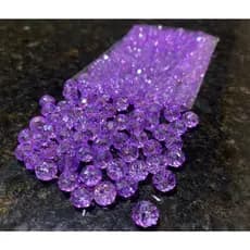 200 Missangas de cristal 8mm Lilás Transparente guia umbanda candomblé