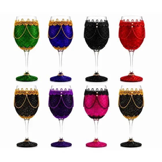 Taça de Pombagira Decorada Luxo | Taça Ritualística Artesanal de vidro
