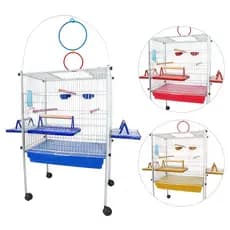 Viveiro Gaiola Calopsita Triplex Play Ground Jelplast com Rodinhas