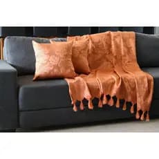Xale  manta para sofá retratil terracota 1,80x1,40