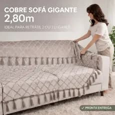 Manta para Sofá Grande 2,80x2,50 Jacquard | Cobre até 2,40m | Decorativa e Protetora