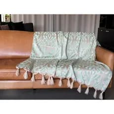 Xale Manta Para Sofá Retratil Gigante Tifany com Dourado 3,00x2,80