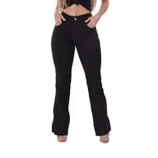 Calça Feminina Flare Jeans Cintura Alta Levanta Bumbum