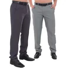 KIT Masculino 2 Peças - Calça Social Cinza Escuro e Calça Social Cinza Claro