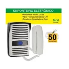 Kit P5 Interfone Residencial Porteiro Eletrônico + Cabo 50 metros