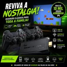 Mini Console Gamer Retrô HDMI 4K Wireless 2 Controles Sem Fio +10 Mil Jogos Clássicos Plug Play 64GB