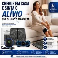 Massageador Elétrico EMS para Pés e Corpo Kit Completo Recarregável Alívio de Dores Musculares Relaxamento