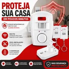 Alarme Sensor Infravermelho Sem Fio PIR Kit Segurança Residencial com 2 Controles Remotos Portátil KA-6722