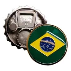 Abridor de Garrafas Dourado com Imã do Brasil - 7cm, 83g