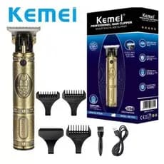 Aparador de Pelo Kemei KM-700B Dourado - Potente e Recarregável