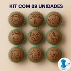 Kit 09 Carimbos para Doces – Tema Selva, Safari