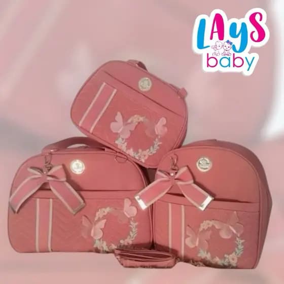 kits de bousa saída maternidade  borboleta com 3 peças