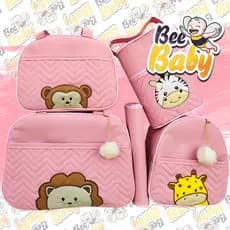 Kit Bolsa Maternidade Safari com Mochila Completo 5 Peças Menino Menina Bee BABY