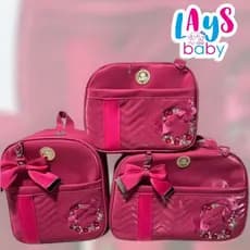 kits saídas maternidade luxo borboleta 3pecas