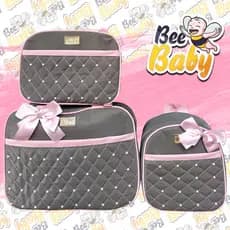 Kit Bolsas Maternidade CINZA Pérola Bee BABY