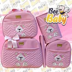 Kit Bolsa Maternidade Urso Sentado Mala para Bebê Material Térmico 5 PEÇAS Bee BABY
