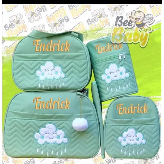 kit bolsa nuven maternidade personalizada 5 peças