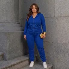 Conjunto Feminino Plus Size Inverno Calça e Blusa Manga Longa Tecido Crepe Confortável