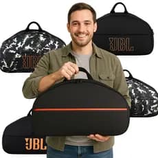 Case de Boombox 1 2 3 4 JBL Capa Com Bolso Externo Interior Forrado e Macio Alça Dupla