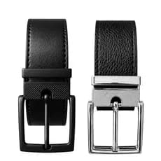 2 Cintos Masculino de Couro Fivela de Metal Regulavél Social Casual Largo