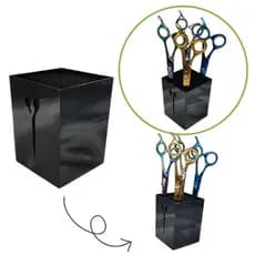Porta Tesoura De Acrílico Preto para Barbeiro e Cabelereiro cod 1019