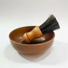 Kit de Barbear Cumbuca + Pincel para Barbearia Plástico Marrom cod 530