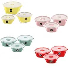 Jogo de Potes Redondo 3 Peças Multiuso Premium 2,4 e 6 Litros UZ