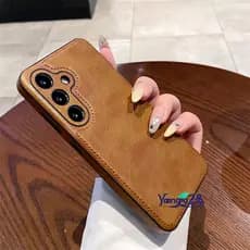 Capa De Couro De Vaca De Luxo Para Samsung A56 A55 A16 A15 A54 S25 S23 S22 S24Ultra Anti-queda