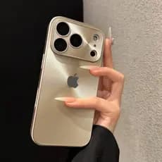 Luxo Laser Acrílico Anti-Impacto Caso Para iPhone 17 16 15 14 13 Pro Max Lente De Vidro Proteger Capa