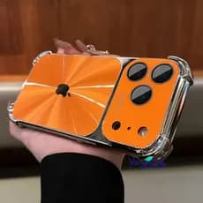Luxo Laranja Galvanizado iPhone Caso À Prova De Choque Capa Para 15 16 17 14 13 Pro Max