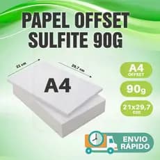 Papel Sulfite OffSet 90gr A4 Kit 250 a 1000 Folhas - Ótima Qualidade, Branco