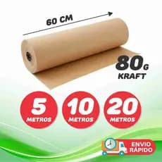 Papel Kraft Pardo 80g Para Embalagens KIT 05 até 20 Metros Multiuso