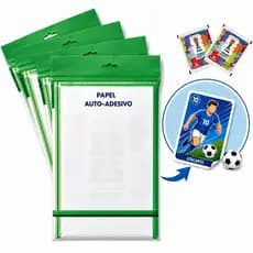 Kit Papel Adesivo Para Impressão Figurinha da Copa Fosco Brilho Para Impressão Colorida Tamanho A4 Branco