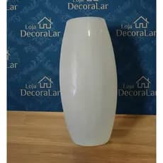 Vaso boleado de vidro branco 30cm  e 54 Cmpara Flores Secas e decoração